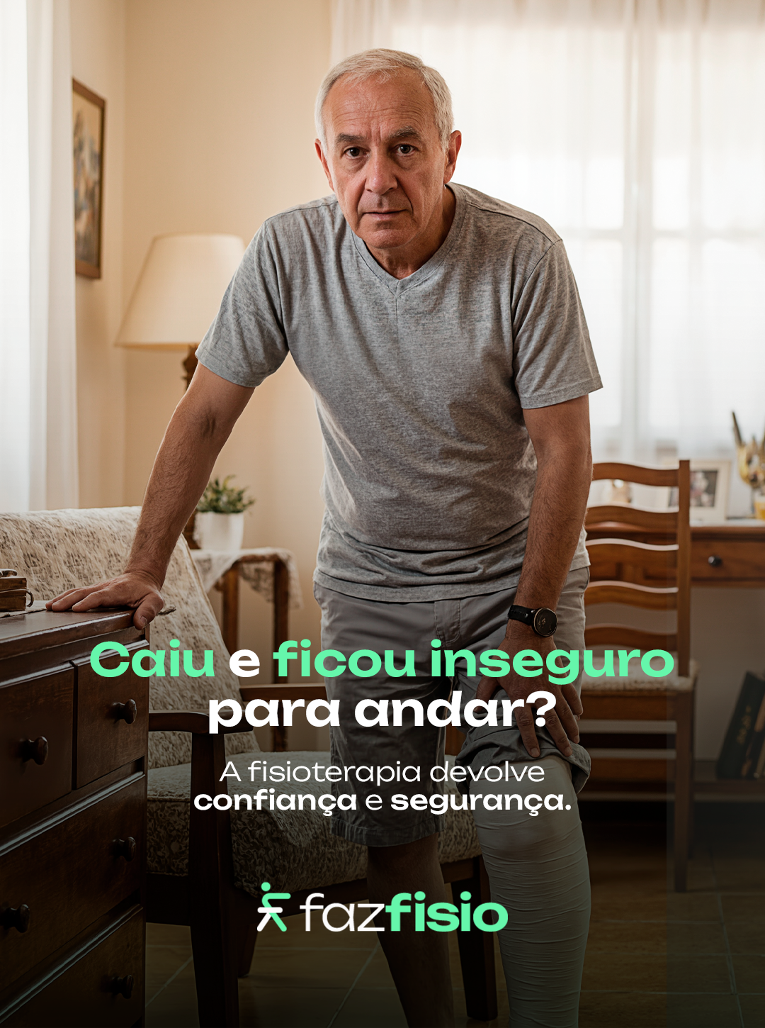Caiu e ficou inseguro para andar? A fisioterapia devolve confiança e segurança